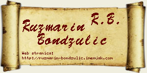 Ruzmarin Bondžulić vizit kartica